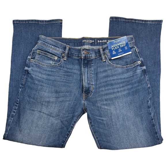 Arizona Jean Co Bootcut Advance Flex 360 Denim Five Pocket Jean Indigo 34/30 NWT - Picture 1 of 8